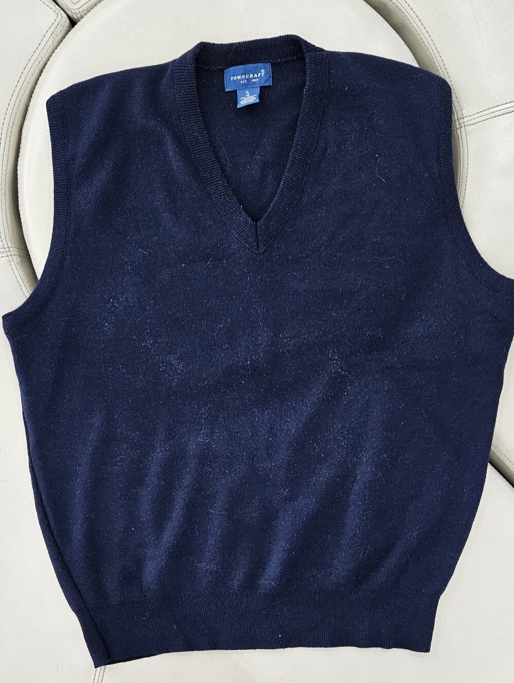 Vintage Towncraft Navy V-Neck Sweater Vest